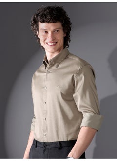 Beyoung Clay Beige Satin Shirt  - Image 1