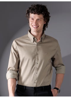 Beyoung Clay Beige Satin Shirt  - Image 3
