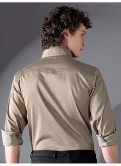 Beyoung Clay Beige Satin Shirt  - Image 5