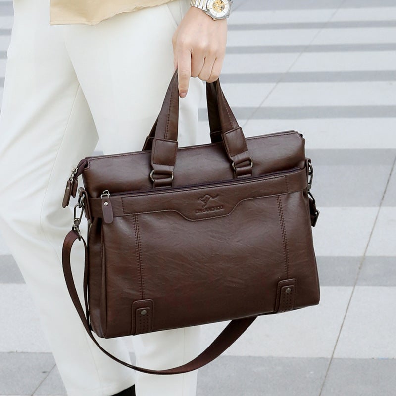 Emgrand Kangaroo Men'S Handbag Horizontal Business Briefcase Casual Crossbody Bag Men'S Shoulder Bag Soft Leather Men'S Bag - Image 5