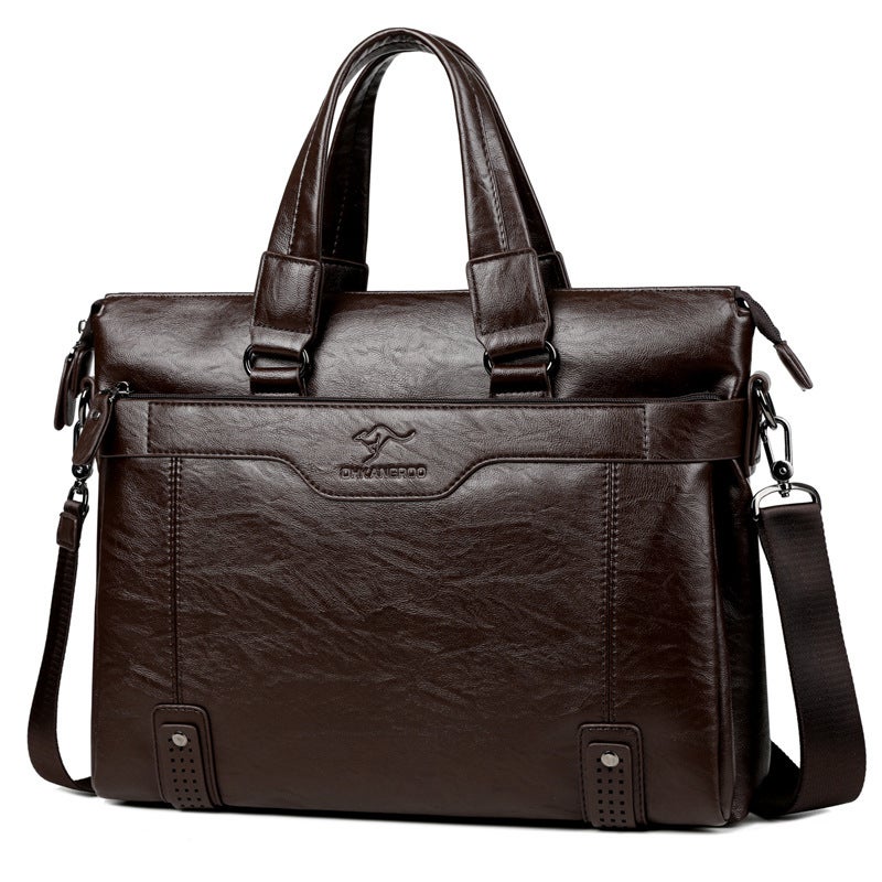 Emgrand Kangaroo Men'S Handbag Horizontal Business Briefcase Casual Crossbody Bag Men'S Shoulder Bag Soft Leather Men'S Bag - Image 4
