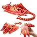LehuoMaker 3D Printed Dragon with Wings Fidget Dragon Toys 3D Printed Animals Flexible Articulated Winged Crystal Dragon ModelHome Office Decor Desktop PetGradation Red Gold - Image 2