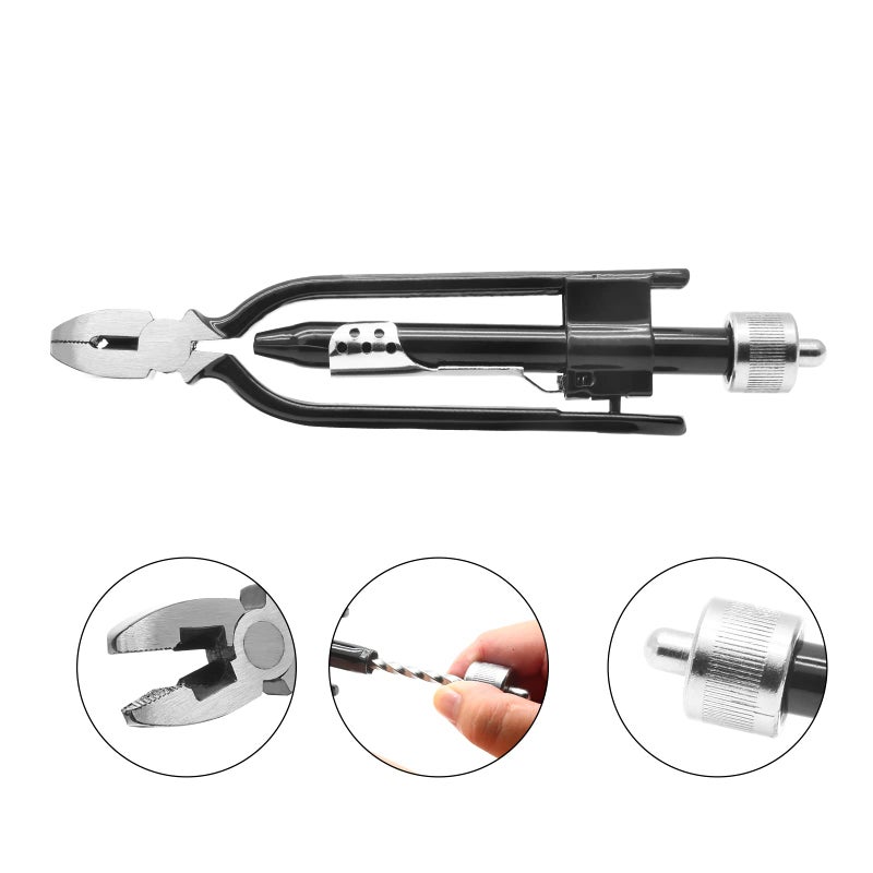 Jersvimc 6 Inch Safety Wire Twist Pliers Aircraft Wire Pliers Aviation Reversible Wire Twister Tool Industry Grade Electrical Pliers Auto Lock Fuse Pliers For Baling Tie - Image 3