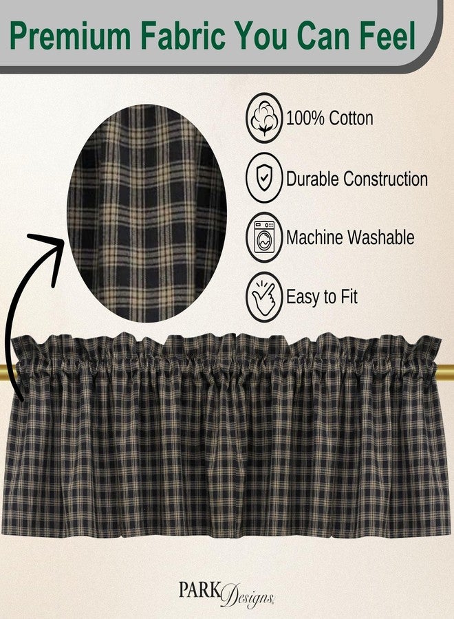 Park Designs Sturbridge Black Valance 72" x 14" - Image 2