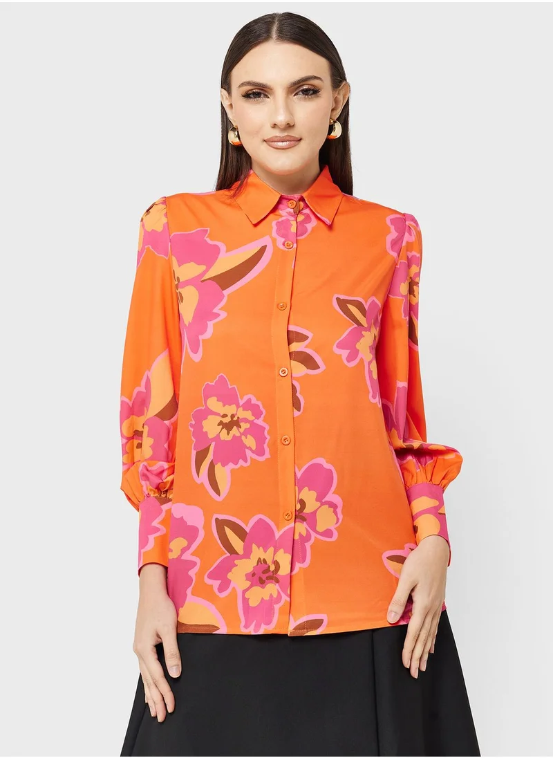 ELLA Printed Button Down Shirt