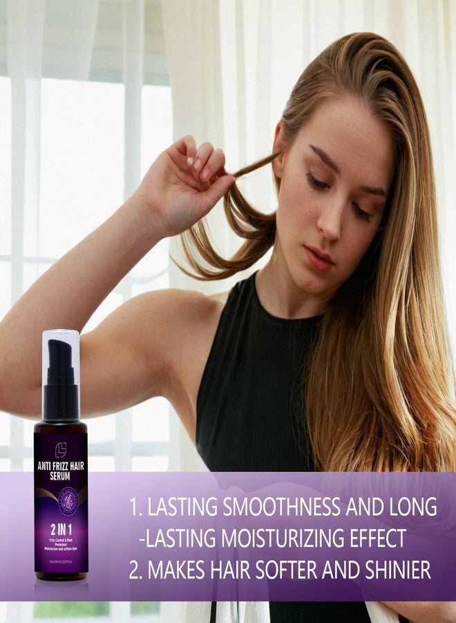 Lanthome Anti Frizz Hair Serum for - 2 In1 Frizz Control &Heat Protectant with Camellia Japonica Seed Oil for Frizzy, Dry & Damaged Hair - Nourishes and Repairs Hair for Shine and Softness 60mL(2.028 fl.oz） - Image 5