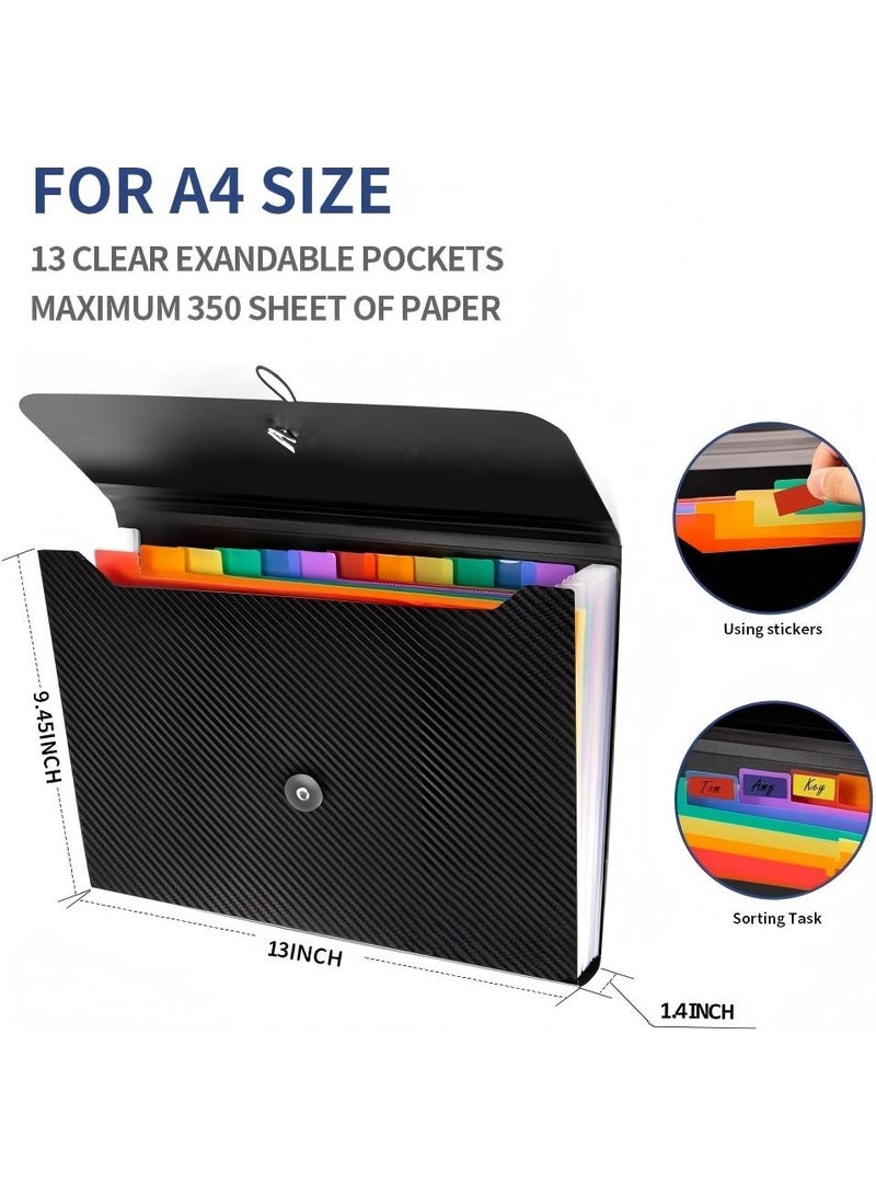 Little gorilla A4 Expanding File Folder, 13-Pocket Accordion Organizer with Tabs & Elastic Closure – Portable Document Holder for Home, School, Office & Travel - Image 2