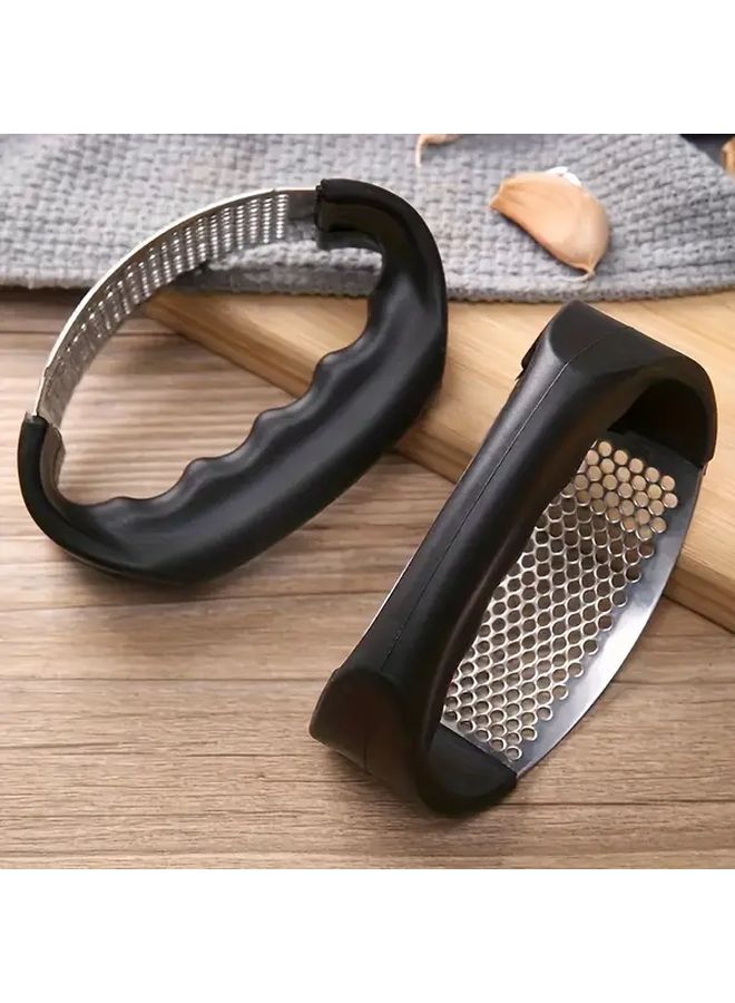 3 Pcs Heart Leaf Manual Garlic Press Ergonomic Ring Design Easy Clean Durable Plastic Garlic Crusher - Image 1