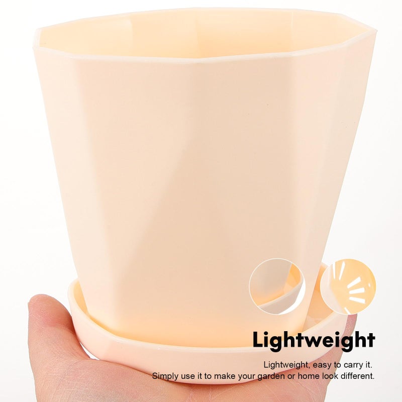 White Biodegradable Aloe Succulent Plant Pot with Tray for Indoor Patio Gardening - Image 4