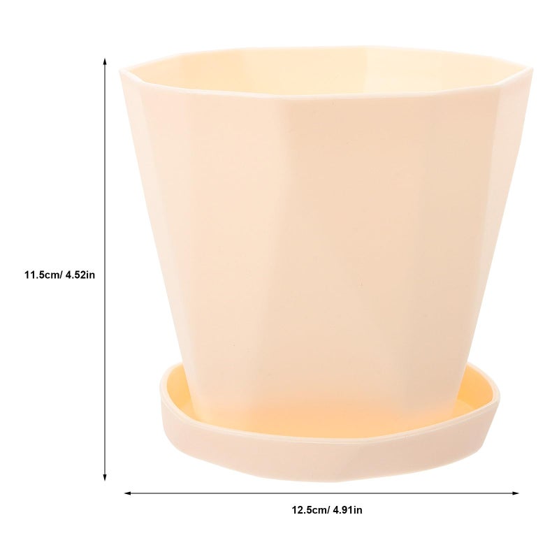 White Biodegradable Aloe Succulent Plant Pot with Tray for Indoor Patio Gardening - Image 3