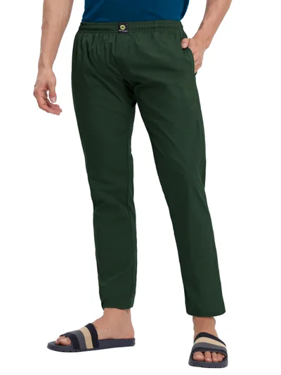 Beyoung Bottle Green Regular-fit Pyjamas