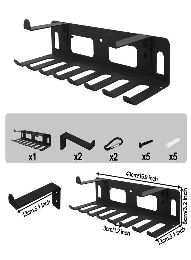 Fukaisu Multi-Purpose Gym Equipment Storage Rack, Stainless Steel Rack Holder Organizer Wall Mount with Screws Home Gym Organization Accessories for Foam Rollers Straps Jump Ropes Yoga Mat (Black) - Image 2
