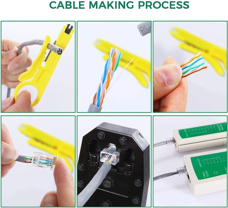 MIKUL Network Tool Kits Professional Net Computer Maintenance LAN Cable Tester Repair Tools 8P8C 4P4C 6P6C Connectors RJ45 RJ11 Cat5 Cat6 Cable Tester Screwdriver Network Cable Crimper - Image 5