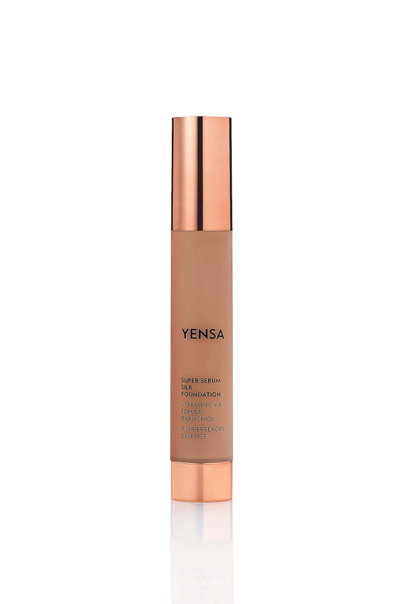 YENSA Serum Foundation Makeup - Super Silk Full Coverage Foundation Enriched with Peptides, Vitamin C & Ferulic Acid to Help Reduce Fine Lines, Wrinkles & Dark Circles - Deep 1 (1 oz) - Image 1