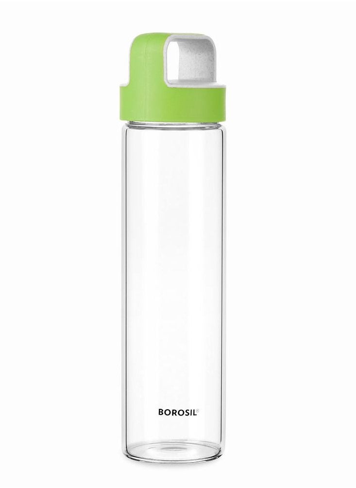 BOROSIL Crysto Glass Bottle w Green Lid  - Image 1