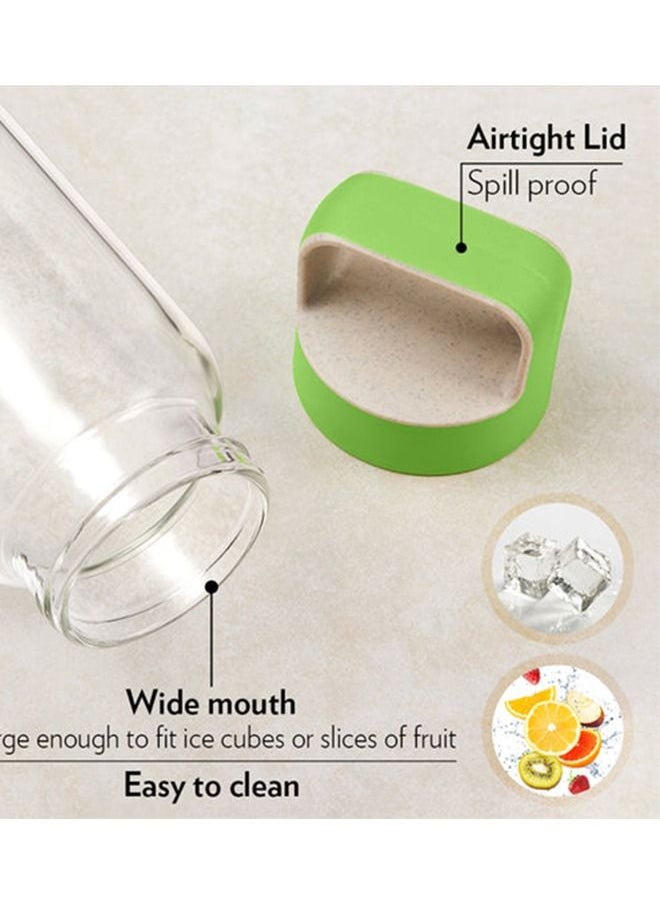 BOROSIL Crysto Glass Bottle w Green Lid  - Image 3