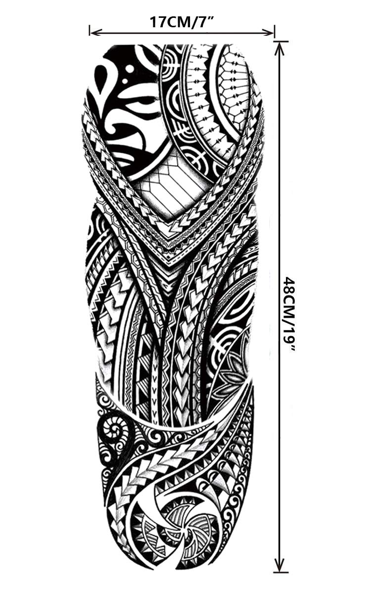 Leoars Tattoos Sleeve 8-Sheet Large Full Sleeve Tattoos Fake Sleeve Men Tattoos Makeup Set for Party - Image 2
