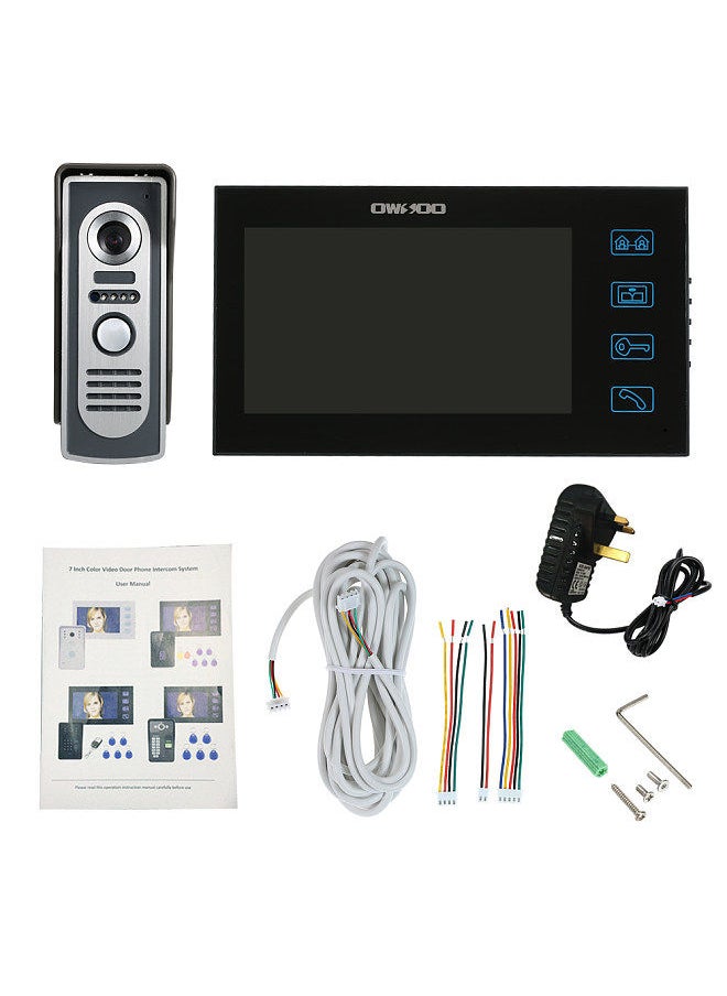 OWSOO - OWSOO 7-inch Color Video Door Phone Doorbell Intercom Kit Touch Screen Waterproof Outdoor Camera Indoor Monitor Night Vision Home Security - Image 1