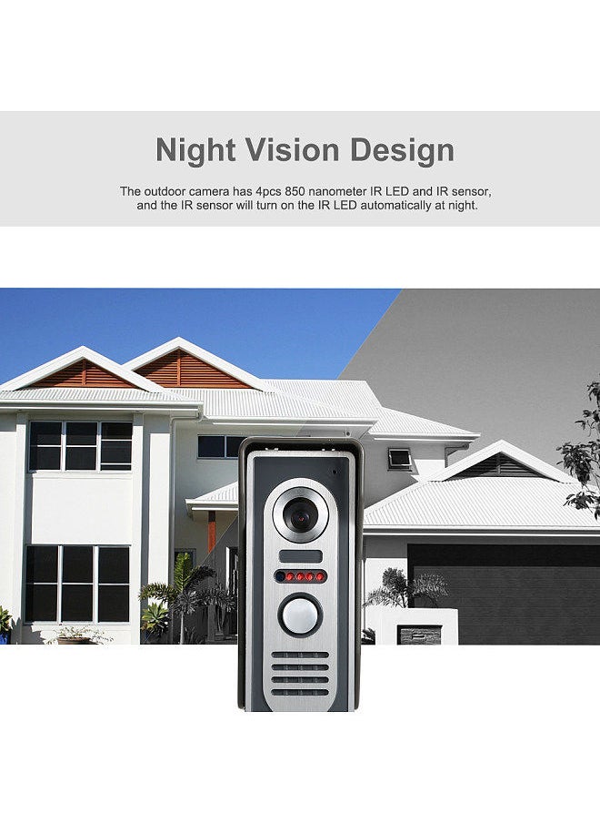 OWSOO - OWSOO 7-inch Color Video Door Phone Doorbell Intercom Kit Touch Screen Waterproof Outdoor Camera Indoor Monitor Night Vision Home Security - Image 1