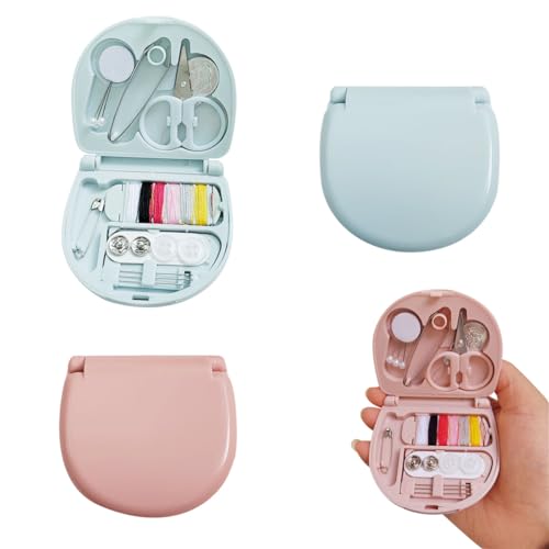 ZTEOFO 2 Pack Mini Travel Sewing Kit - Portable Heart-Shaped Box - Image 1