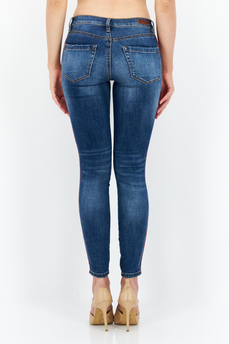 Blank NYC Women Embroidered Rip Jeans, Blue - Image 3