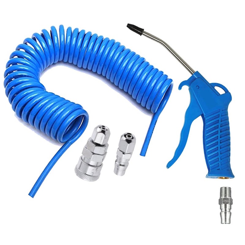 HOSEMART® PU Coil 8mm X 5mm 5 Meter Long With SP20 + PP20 & Air Blow Gun + PM20 Flexible Pneumatic Pipe Polyurethane Spiral Tube Hose Cleaning Dusting - Image 5
