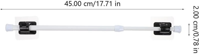 Telescopic Expandable Curtain Rod and Tension Clothes Drying Pole Set, Rustproof Bathroom Shower Curtain Rod with 8 Black Hooks, Adjustable No-drill Installation for Home - Image 2