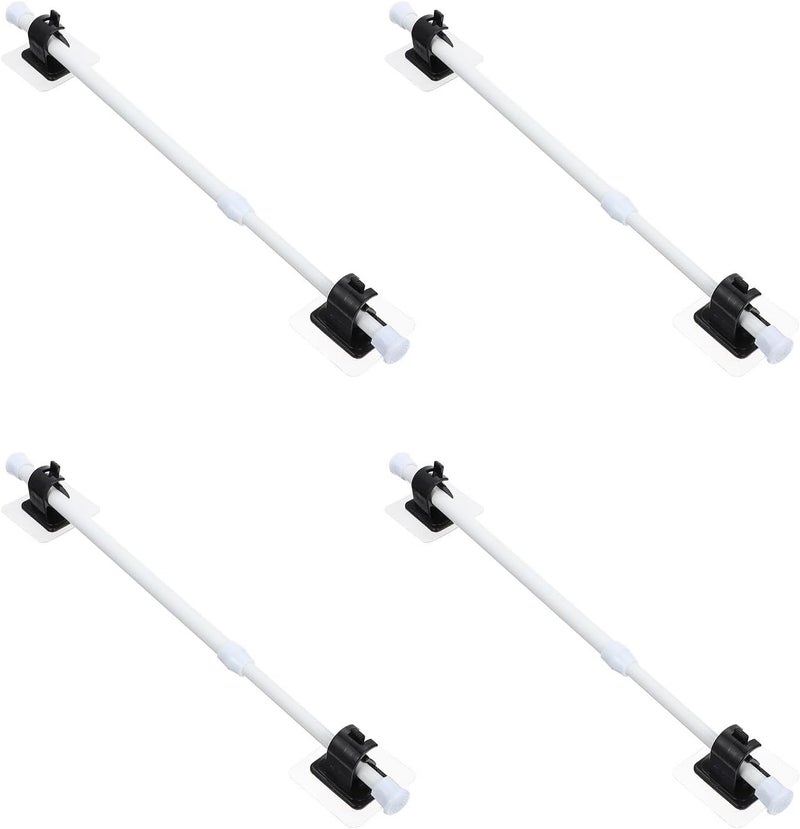 Telescopic Expandable Curtain Rod and Tension Clothes Drying Pole Set, Rustproof Bathroom Shower Curtain Rod with 8 Black Hooks, Adjustable No-drill Installation for Home - Image 1