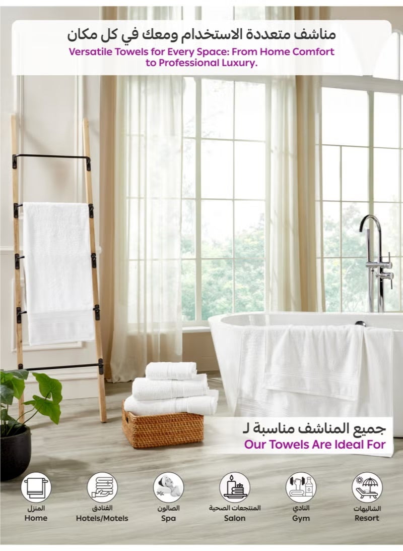 Bukela 4pcs 80x160 cm Solid Towels Bath Cotton Big Size 800GMS 100% Cotton Premium Bath Towels Soft & Highly Absorbent for Home Bathroom Hotel - White，The use standards of five-star hotels - Image 5