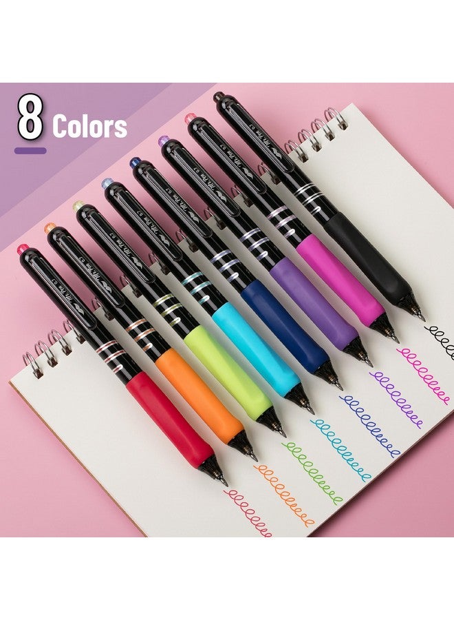 Mr. Pen- Retractable Gel Pens, 8 Pack, Vibrant Barrels, Fast Dry, Colorful Ink Gel Pens Fine Point 0.7mm, Retractable Pens, Cute Pens, Gel Ink Pens, Aesthetic Pens for Journaling Fine Tip Pens - Image 2