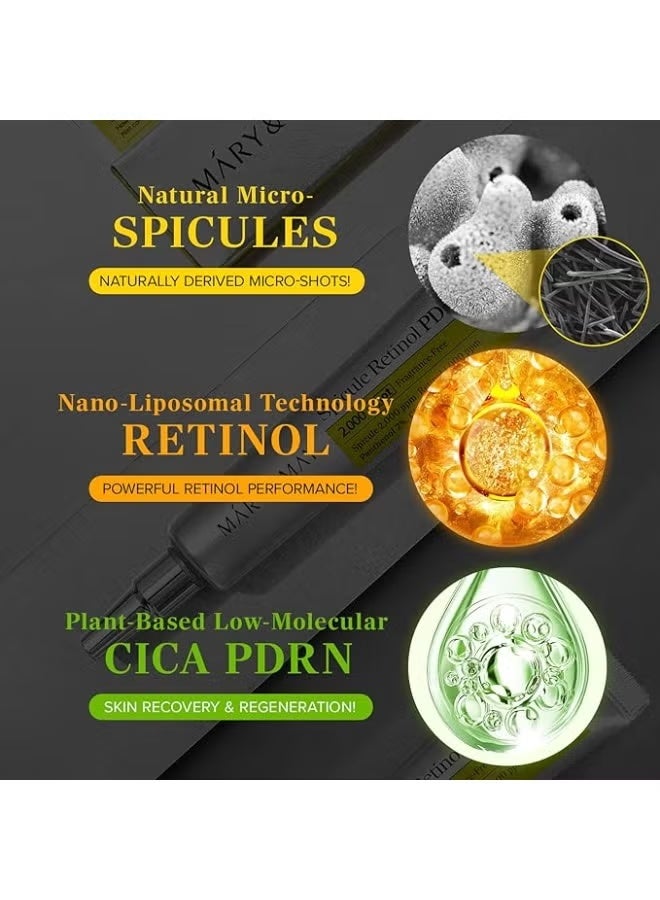 MARY & MAY Mary&May Spicule Retinol PDRN Cream - Korean Face Moisturizer with Marine Spicules & Nano Liposome Retinol - Pore Texture Firming Treatment, Ceramide Panthenol for Sensitive Skin, 15g / 0.5 oz - Image 4