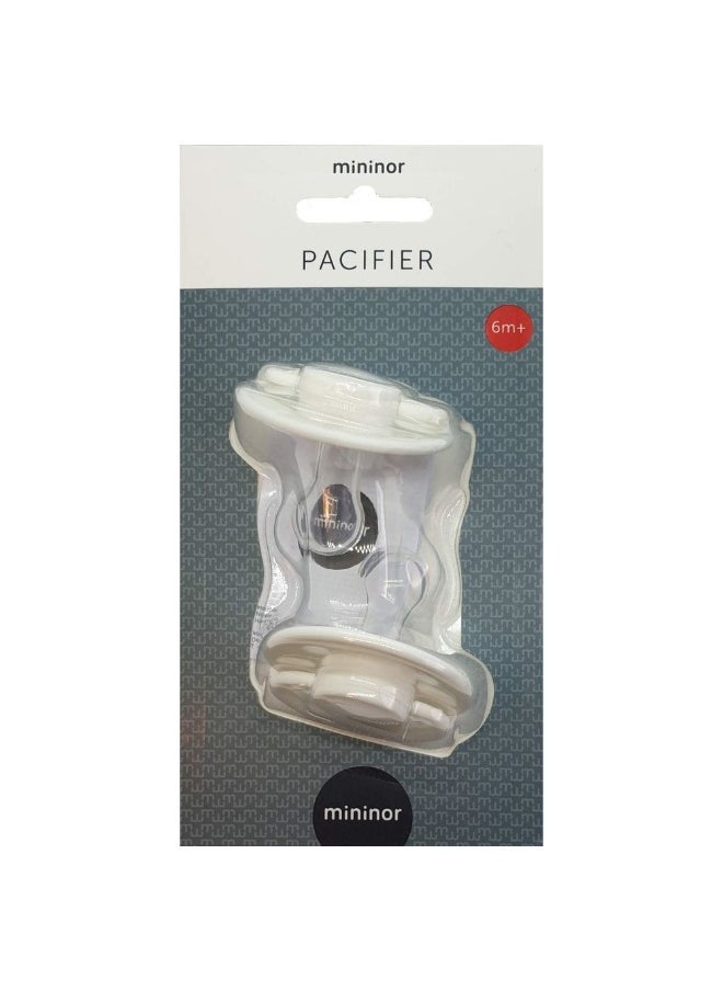 Mininor Round Pacifier Silicone  6M+  2pcs  Snowberry  - Image 1