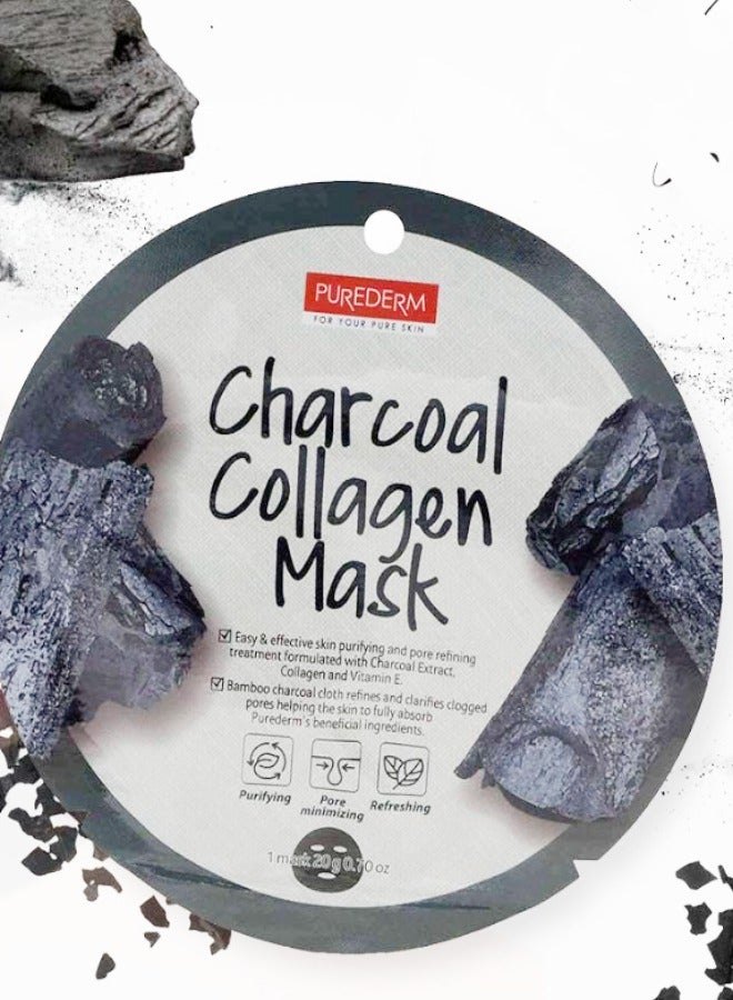 Purederm Charcoal Collagen Mask 18gm Pack of 2 - Image 2