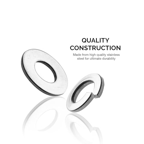 NEIKO 50400A Stainless Steel Lock and Flat Washer Assortment | 350 Piece Set | 12 Different Sizes in Spring Lock and Flat Design | Prevent Loose Fasteners - Image 2