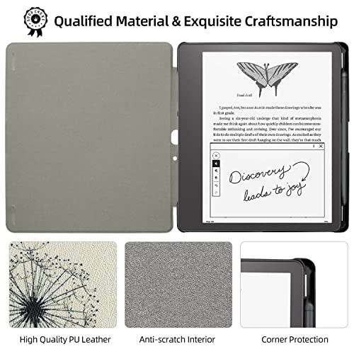 WALNEW Case Cover for 10.2-inch Kindle Scribe (2024/2022 Released), Smart PU Leather Cover with Pen Holder and Auto Wake/Sleep for 10.2" Amazon Kindle Scribe E-Reader (Dandelion) - Image 4