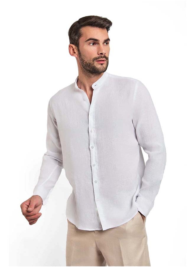 Fancy Mandarin Collar Linen Shirt With Long Sleeves - pzsku/Z09F7D23D2A17F488CBE8Z/45/_/1714328797/a7e4d349-aea2-413e-86dc-e64db1ba54e7