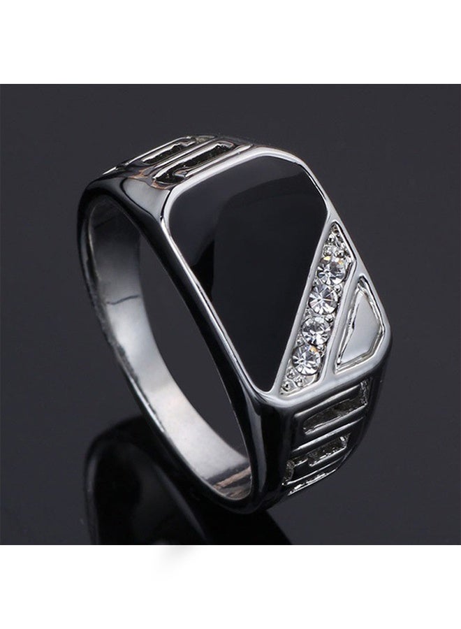 Atiq Silver Plated Vintage Rings Synthetic Black Onyx Rings Stainless Steel Rings Mens and Teens Black Diamond Rings Size 9 - Image 3