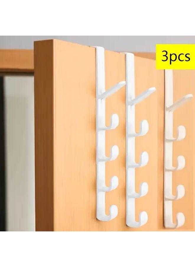 3Pcs Black Over The Door Hooks Storage Rack Organizer For Bathroom Bedroom Wardrobe - Image 3