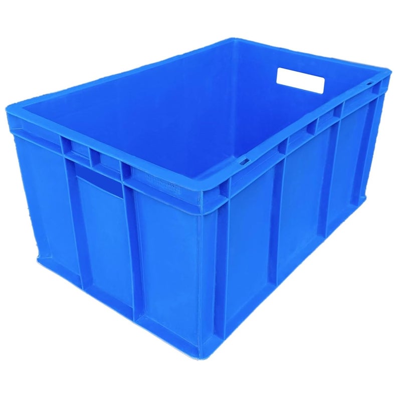 SINGHAL Multipurpose Heavy Duty Big Blue Portable Plastic Crate Pack of 2 Crates for storage Shelf Basket for Large Storage Bin Vegetable Fruit Fish Milk - Image 3