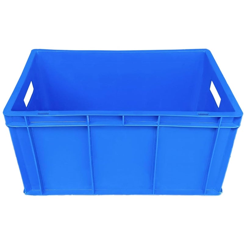 SINGHAL Multipurpose Heavy Duty Big Blue Portable Plastic Crate Pack of 2 Crates for storage Shelf Basket for Large Storage Bin Vegetable Fruit Fish Milk - Image 4