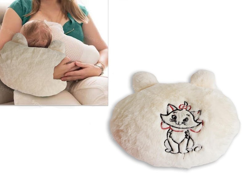 PSEUDO ® Home Cradle Arm, Breastfeeding and Bottle Feeding Head Support, Nursing, Supersoft Fur Cozy Cradle Arm for Feeding Baby Travel-Friendly and Washable (Beige) - Image 1