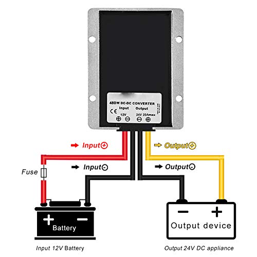 MGGi Waterproof DC/DC Converter 12V Step Up to 24V, Boost Converter 20A 480W Voltage Regulator, Power Adapter Voltage Booster,Power Supply Module Boost Transformer for Car Truck Vehicle Boat - Image 5