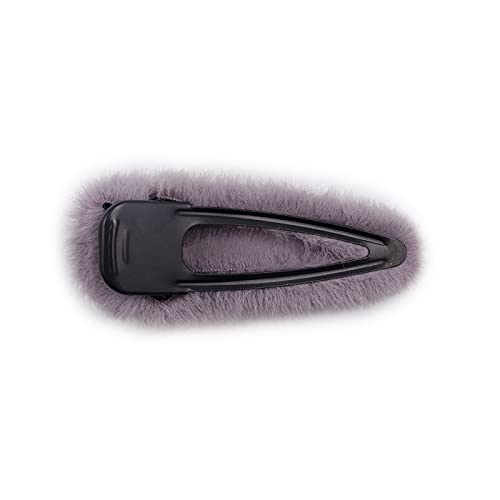surell Faux Fur Hair Clip with Bling Pearl Bow - Unique Hair Accessory for All Hair Types - Cute Bow Shaped Fashion Barrette - Lavender - Image 2
