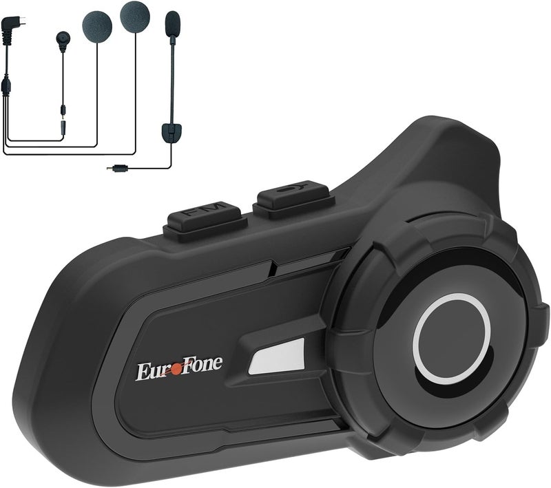 EUROFONE S2 Motorcycle Bluetooth Headset 5.1-1 Pack Waterproof Helmet Headsets with Dual Mics for Rider Intercom | Sunscreen Dustproof BT Speakers for Motorcycle Accessories（1PCS - Image 1