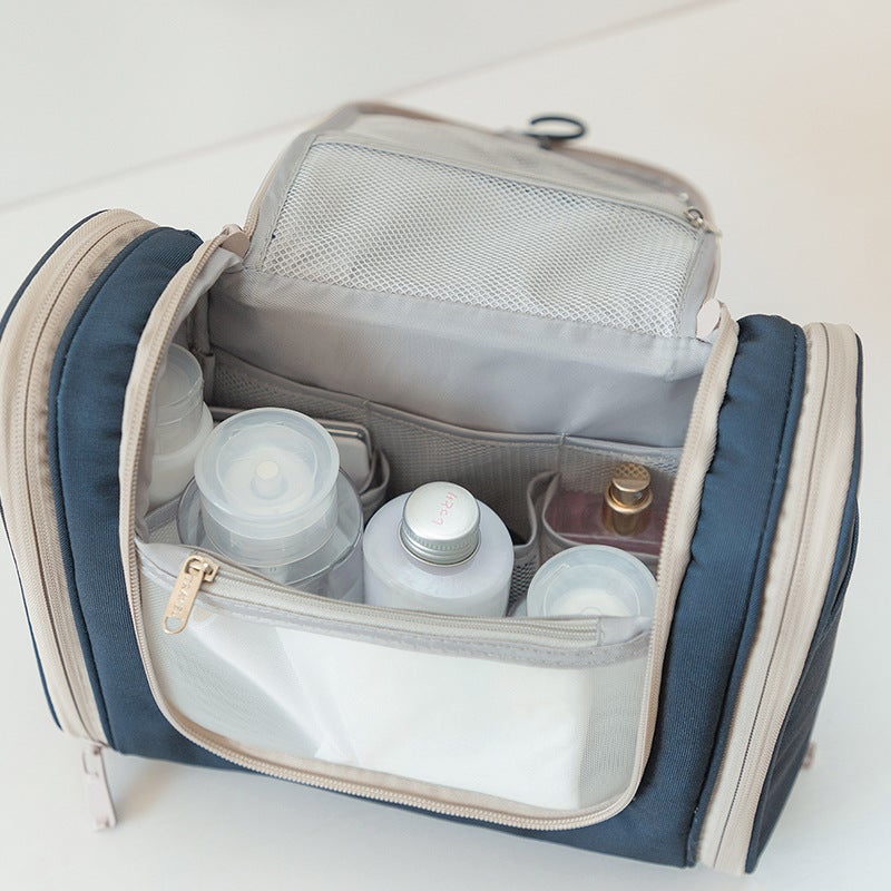 Floss Portable Large Capacity Storage Bag For Business Travel Portable Women'S Cosmetic Bag New Double Opening Toiletry Bag - Image 5