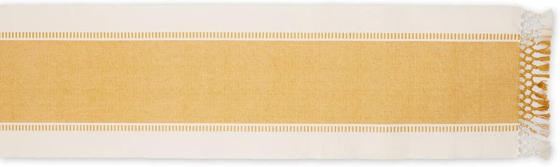 DII Dobby Stripe Woven Table Runner, 13x72, Honey Gold - Image 2