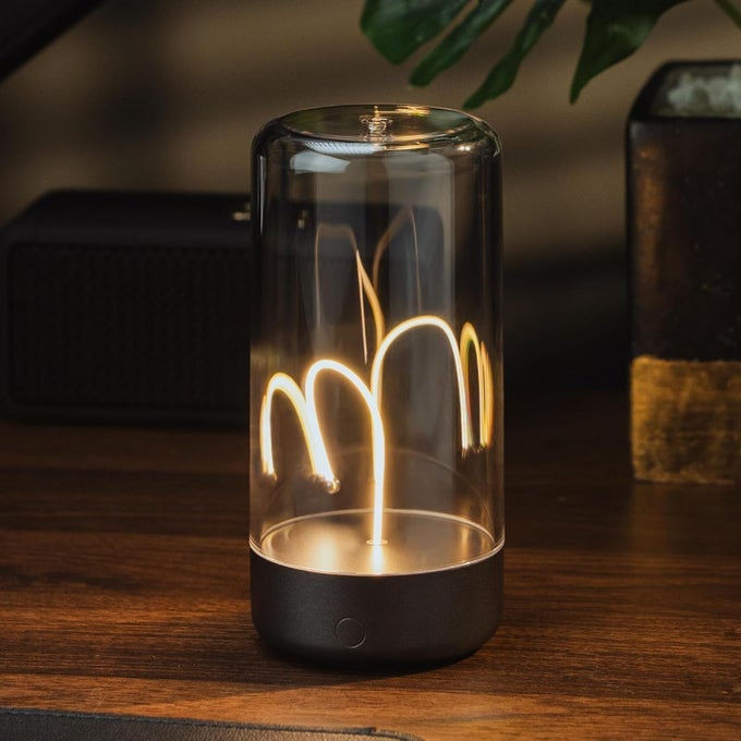 DESIGNED MINI MINIMALIST TABLE LAMP CORDLESS LED DESK LAMP RECHARGEABLE MODERN NIGHT LIGHTS WITH BREATHING EFFECT FOR HOME OFFICE IDEAL AS ATMOSPHERE OR PLAYING GAMES MULTICOLOUR