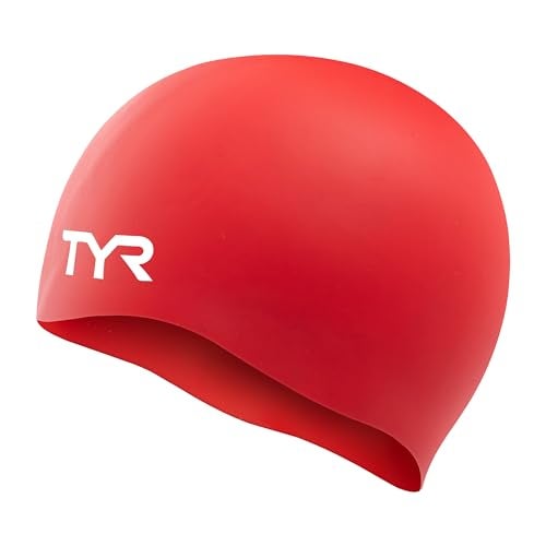 TYR Wrinkle Free Silicone Swim Cap (Red) - Image 1