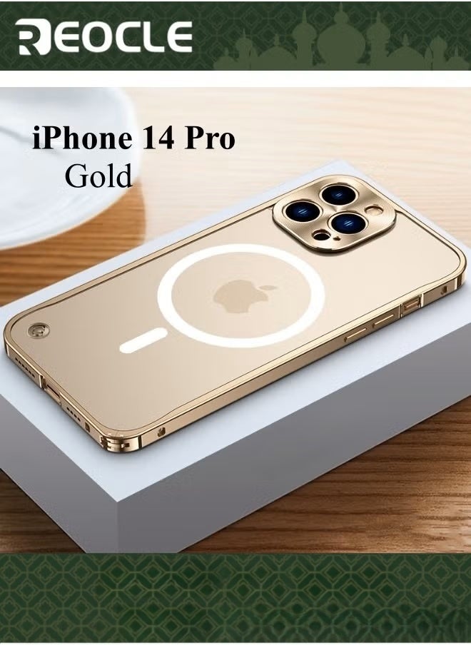 REOCLE Electroplated Case for iPhone 14 Pro Camera Lens Full Protection Compatible with MagSafe Wireless Charging Shockproof Soft TPU Phone Cover - Image 1