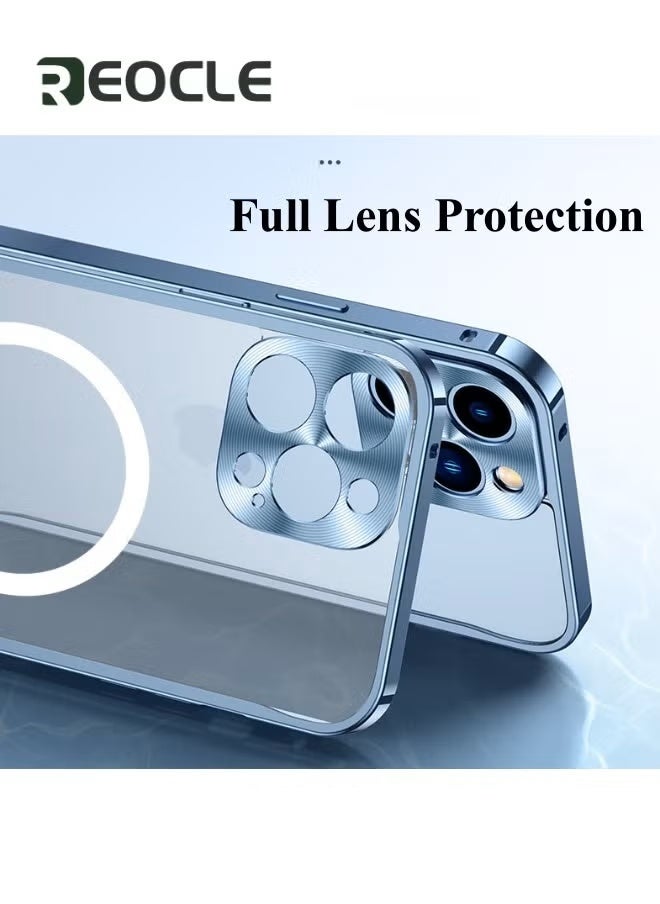 REOCLE Electroplated Case for iPhone 14 Pro Camera Lens Full Protection Compatible with MagSafe Wireless Charging Shockproof Soft TPU Phone Cover - Image 3
